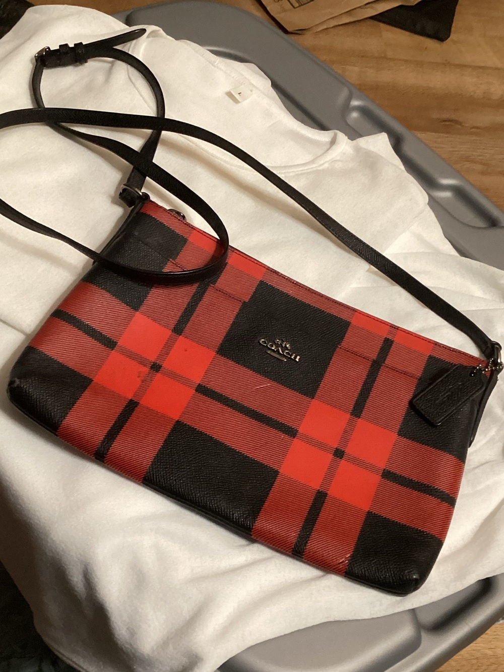 Coach Mount Plaid Pop-Up Bag - Leather